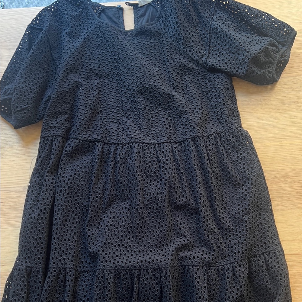 Everlane Black Eyelet Midi Dress